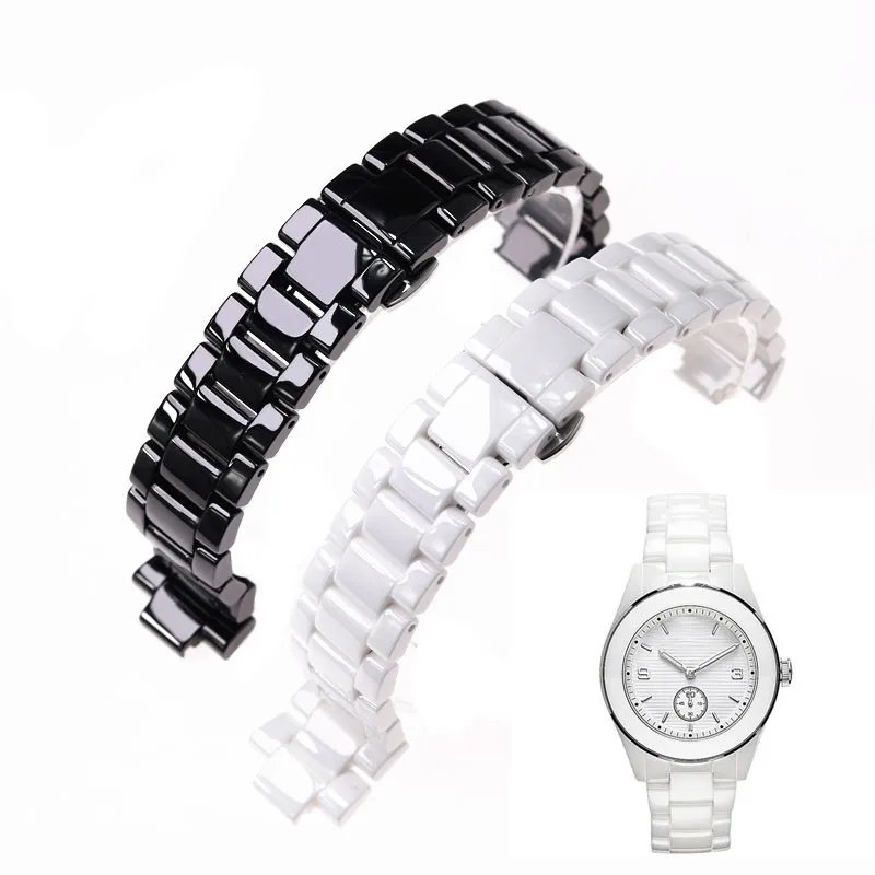 20mm 23mm Black White Convex Ceramic Strap For Armani Men Women Ar1425 Ar1426 Ar1421 Ar1473 Watch Strap Bracelet Wristband Bands