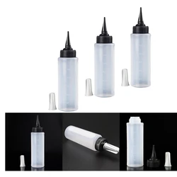 3pcs 150ml Empty Plastic Salon Hair Color Measuring Tinting Applicator Bottle Hair Washing Cleaning Refillable Squeeze Bottle