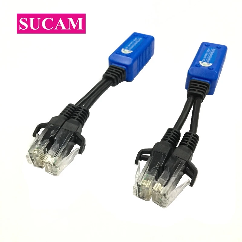 5 Pairs/lot RJ45 Splitter Combiner uPOE Cable Kit POE Adapter Connectors Passive Power Cable for POE IP CCTV Security Camera