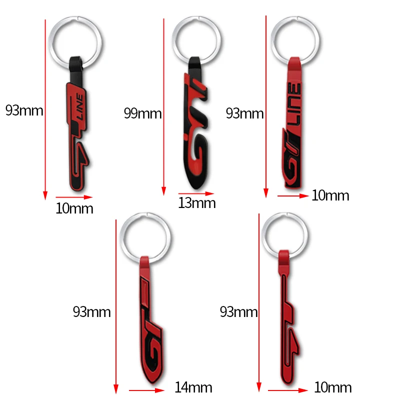 Keychain GT LINE Emblem Car Keyring Metal Key Chain Ring For Peugeot GTI 206 208 508 3008 KIA Forte Optima Picanto Stinger