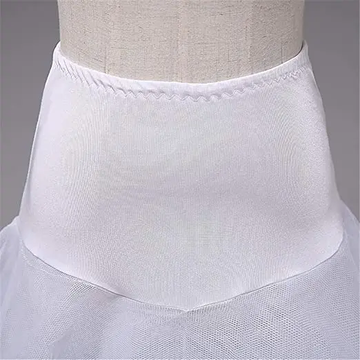 Long 1 Hoop 2 Tier A-Line Petticoat Slip Crinoline Underskirt for Women Ball Gown Wedding Dress Accessories Half