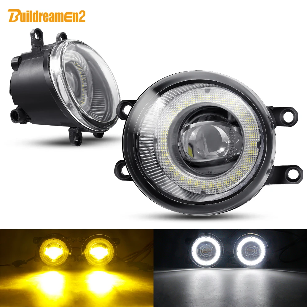 2 X Car LED Lens Fog Light Angel Eye DRL Fog Driving Lamp 30W For Toyota RAV4 Land Cruiser Prado Highlander Yaris Prius 4Runner