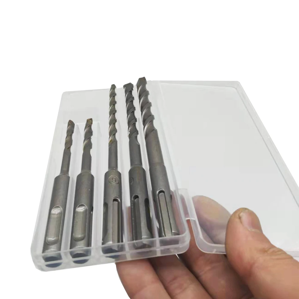 Nuove punte in metallo duro sds-plus da 5 pezzi punte in metallo duro PGM Set di punte per cemento armato, muratura, marmo, mattoni e piastrelle