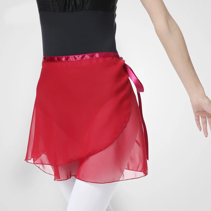 Adult Chiffon Ballet Tutu Skirt Pure Color Children Ballet Skirts Girls Dance Gymnastics Training Wrap Skirt