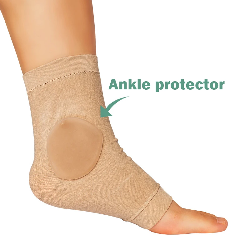 1 Pair Ankle Bone Protection Socks Malleolar Sleeves with Gel Pads for Boots/Skates/Splints/Braces Ice Skating