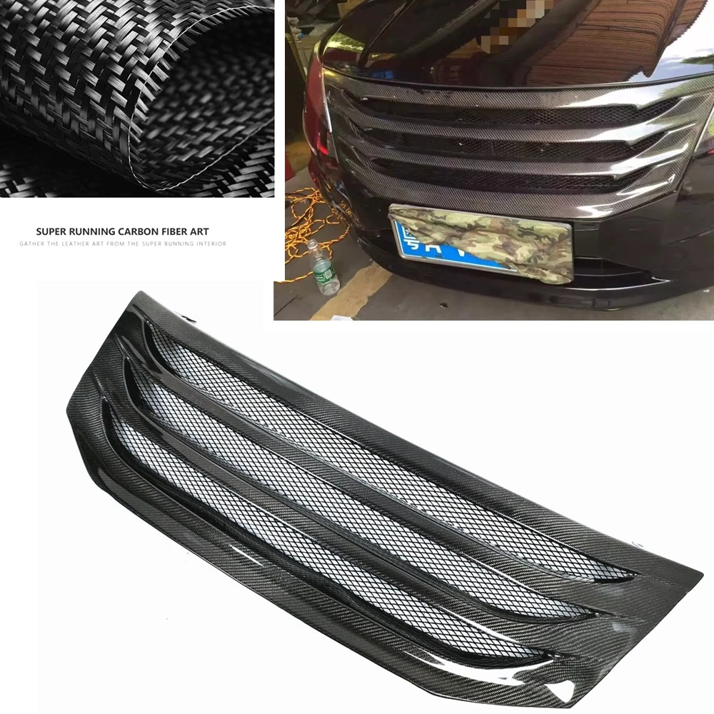 For Honda Crosstour 2013-2016 Front Grille Real Carbon Fiber Upper Bumper Intake Hood Cover Mesh Car Grating Grid Grill Body Kit