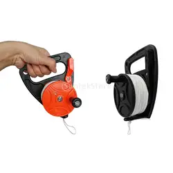 Black Plastic Compact Scuba Diving SMB Wreck Cave Dive Reel Kayak Anchor & Handle, Thumb Stopper, 150ft Line