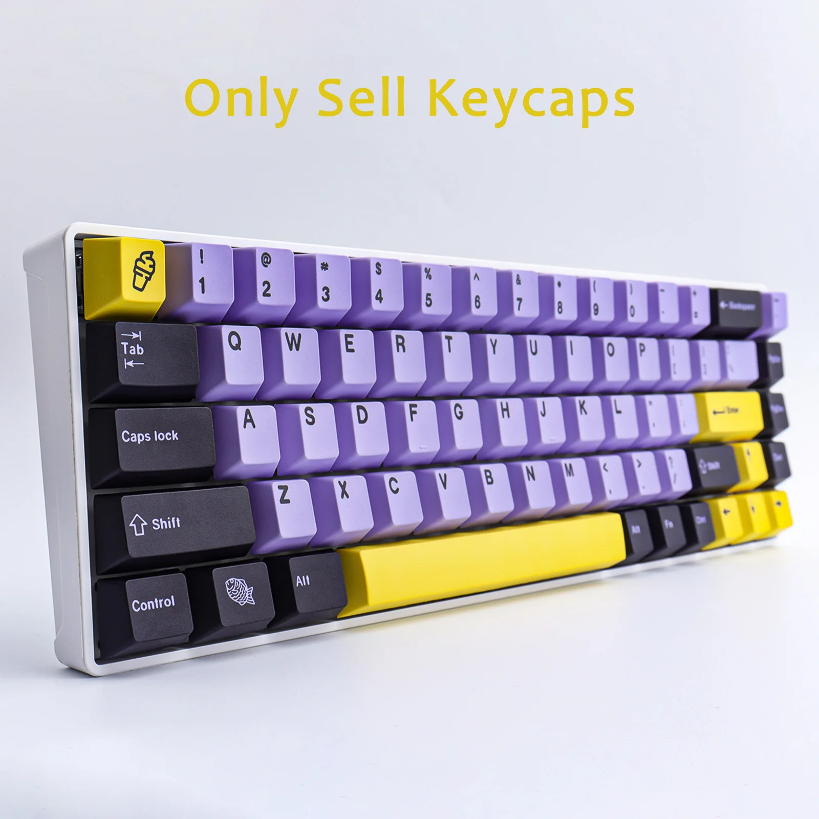 Taro PBT 130 Keys keycaps Cherry Profile DYE-SUB Personalized GMK Taro Keycaps For Mechanical Keyboard/Game mechanical keyb