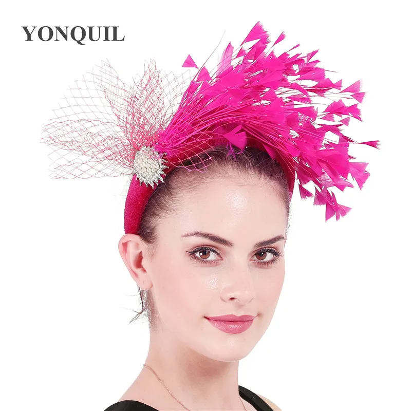 Elegante Vrouwen Klassieke Bruiloft Hoofddeksels Dames Mooie Cockrail Haarband Fascinators Accessoires Mesh Hoofdtooi Voor Prinses Dames