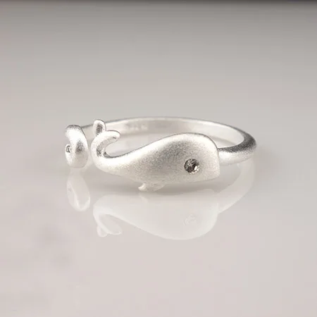 REETI-anillo abierto de Plata de Ley 925 para mujer, joyería con diseño de delfines, para prevenir alergias