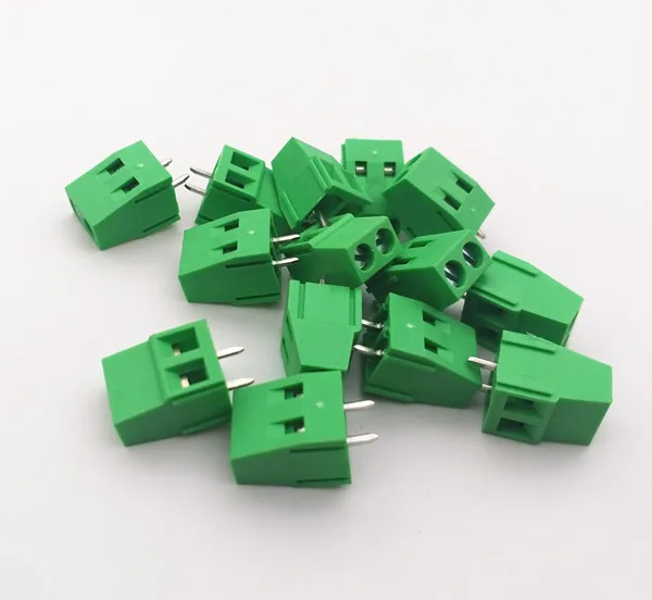 Free shipping  FET2.5 brass 10pcs 5mm 2Pin 3Pins PCB Screw Terminal Block 22-12AWG Connectors16A DG128 KF128