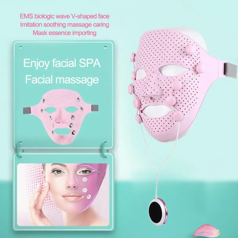 Gezicht Schoonheid Elektrische Ems Trillingen Schoonheid Massager Huidverzorging Verjonging Anti-Rimpel Acne Verwijdering 3D Gezichtsmasker