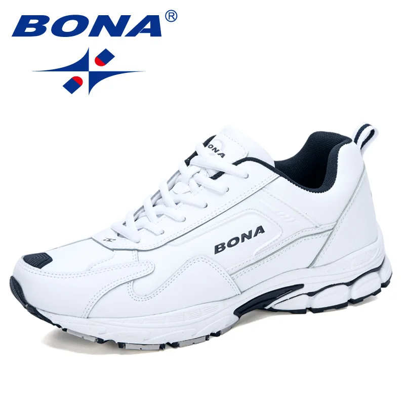 BONA 2020 New Designers Action Leather Running Shoes Men Non-slip Man Jogging Shoes Athletic Training Sneakers Mansculino Trendy