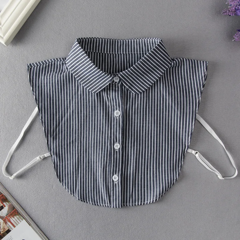 Korean style striped shirt fake collar female versatile versatile fake collar decorative collar round neck