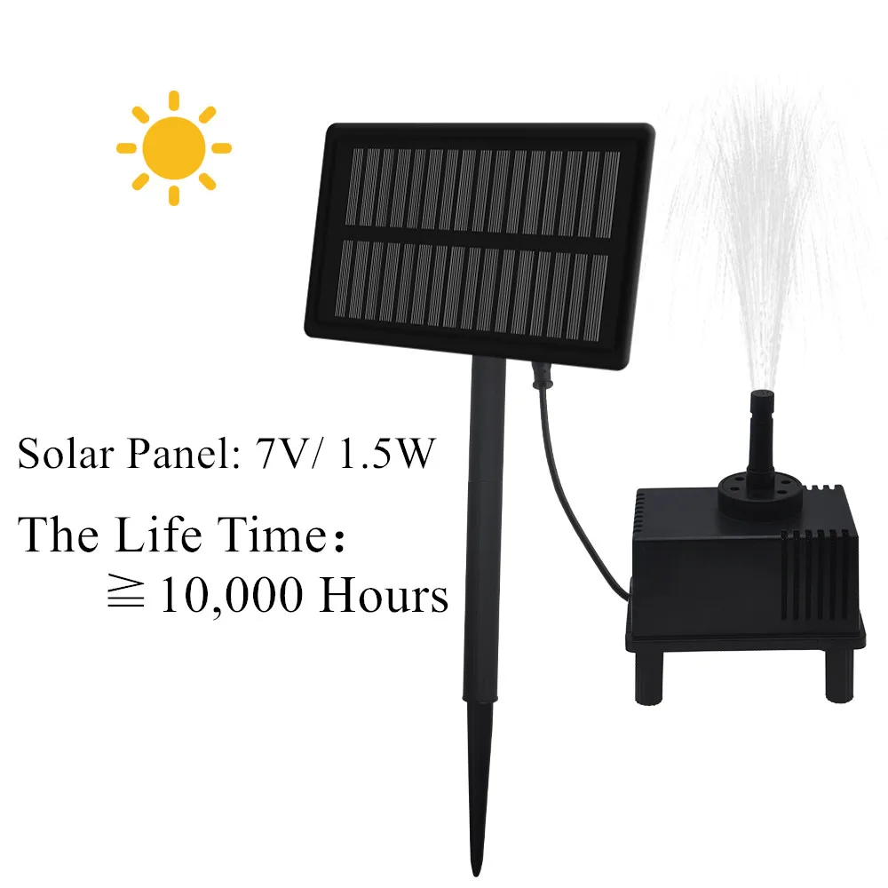 Solar Power Garden Water Pump Outdoor Solar Panel Fountain Floating Garden Decoration Waterfall Fountain Panel Garden Pool 7V