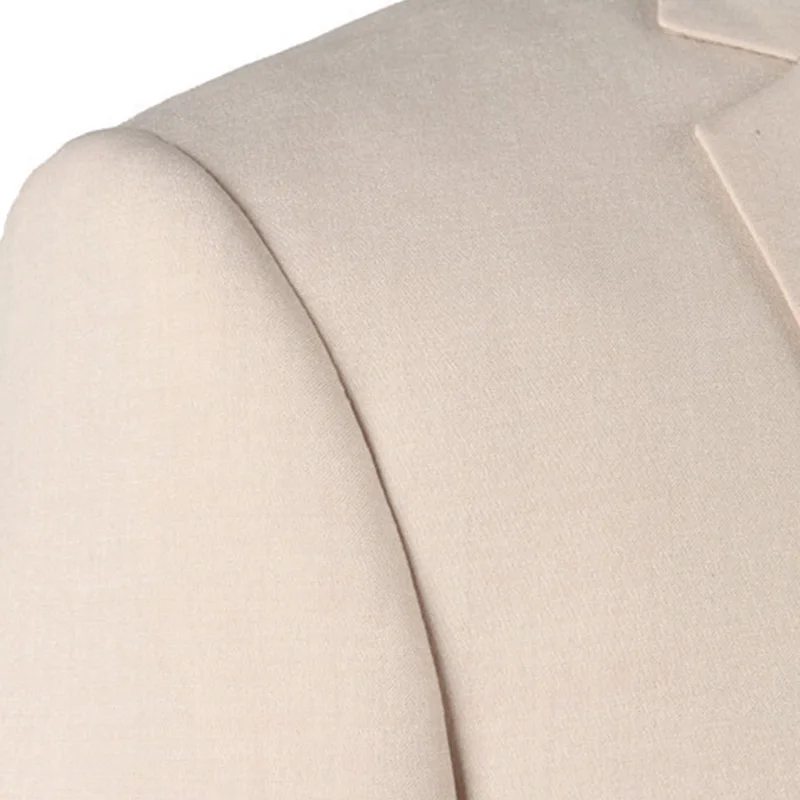 FOLOBE costume homme Custom Made Beige Mens Slim Suits 3 Pcs Bridegroom Wedding Suits For Men Dress Suit Blazer+Vest+Pants image 5