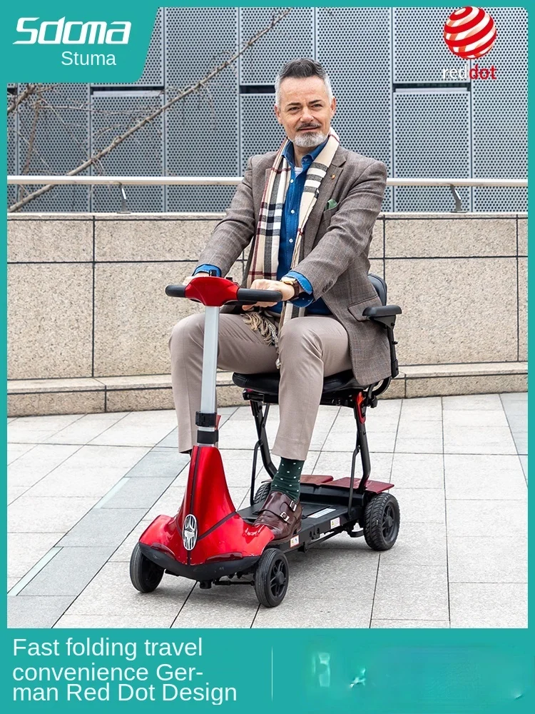 TT Elderly Electric Car Foldable Scooter Four-Wheel Mini Elderly Lightweight 4-Wheel Battery Car