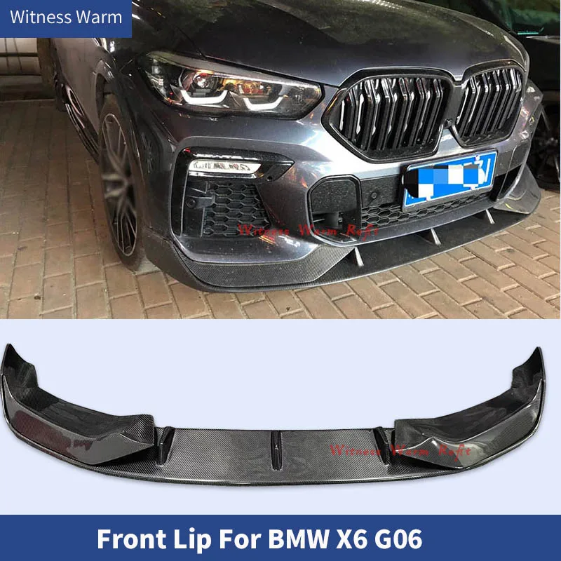 Carbon Fiber Frp Car Front Bumper Lip Spoiler for Bmw X6 G06 2019 2020 2021 Body Kit