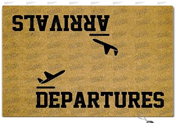 Funny Door Mat Arrival Departures Non-Slip Rubber Backing Mat 23.6x15.7inch