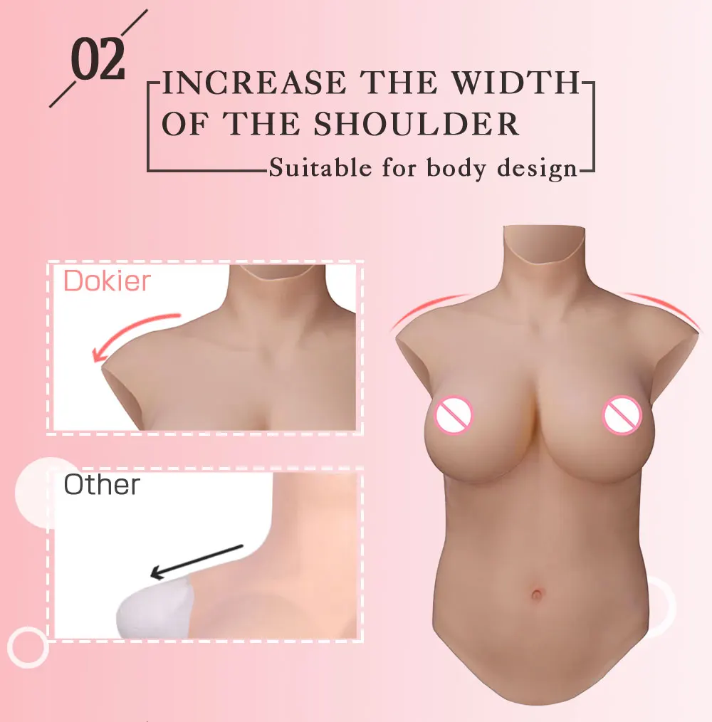 Dokier Large Size Silicone Breast Forms For Crossdresser No Oil Half body Boobs For Transgender Crossdressing Sissy Fake Boobs