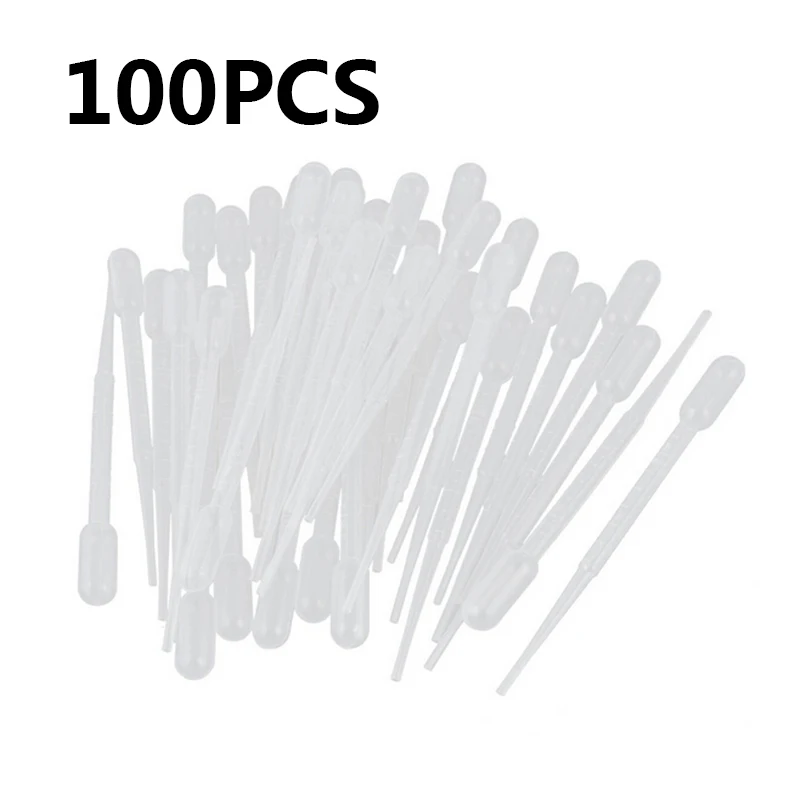 100PC Plastic Squeeze Transfer Pipettes Dropper Disposable Pipettes For Silicone Mold UV Epoxy Resin Craft Jewelry Making