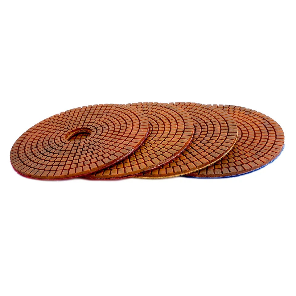 RIJILEI 4PCS 6 Inch Diamond Polishing Pad Copper Bond Wet Polishing Pads For Granite Marble Concrete Floor Super Grinding Discs