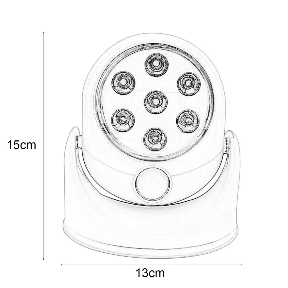 Lámpara de luz inalámbrica con Sensor activado por movimiento, lámpara de pared con rotación de 360 grados, luces blancas para porche, iluminación interior y exterior