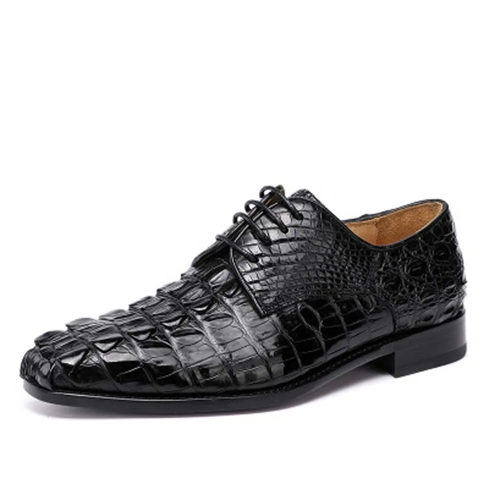 hubu Thailand  crocodile  business  Men formal  shoes  black  Pure manual   bottom of leather  men crocodile Leather shoes