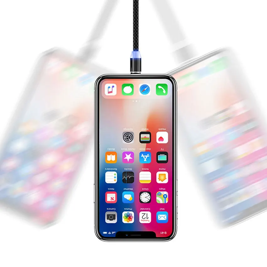 YuXi Colokan Kabel Magnetis Bulat Tipe C Micro USB C 8 Pin Colokan Pengisi Daya Cepat Adaptor Microusb Type-c Magnet Pengisi Daya Steker