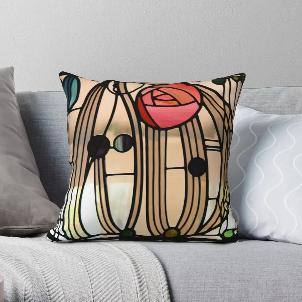 

Window Charles Rennie Mackintosh Square Pillowcase Polyester Linen Velvet Pattern Zip Decor Sofa Cushion Cover 45x45