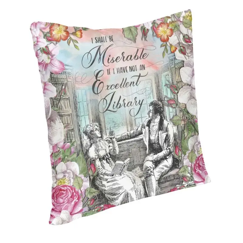 Jane Austen Pride And Prejudice Cushion Cover Soft Velvet Luxury Pillow Case Living Room Decoration Office Outdoor Cushion