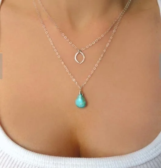 Sleeping Beauty Turquoise Necklace Genuine Turquoise Jewelry Genuine Turquoise Necklace Sterling Silver