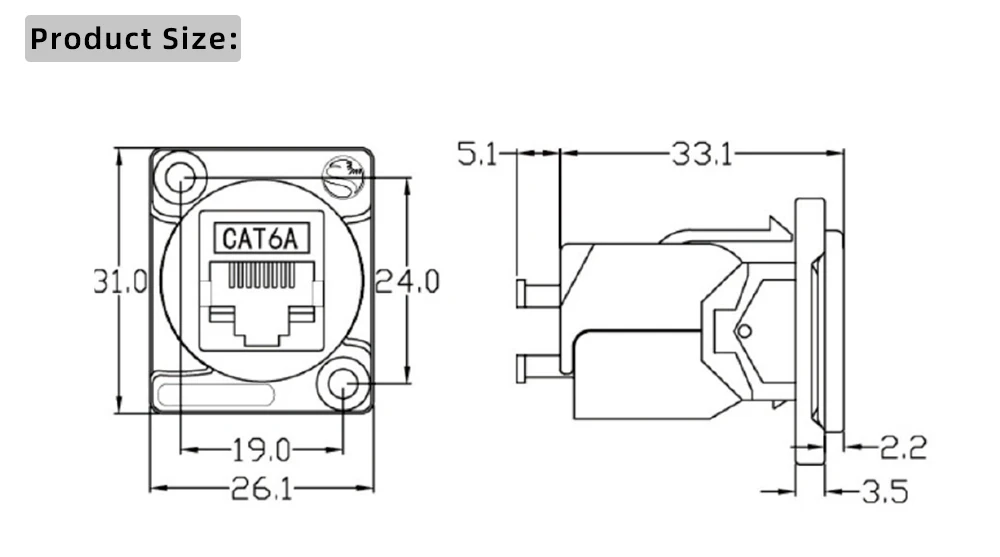 Metall-D-Typ RJ45 Netzwerkmodul RJ45 CAT6 CAT6A Gigabit 10GE Runder D-Typ Crimpanschluss RJ11 4-polige Telefonbuchse – Detail 31