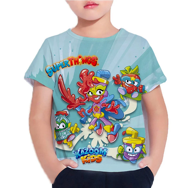 2021 Superzings T-shirt Kids kazoom Children 3D T Shirts Cartoon Game Neonblast Tshirt Short Sleeve Kids Super Zings Tee Shirts