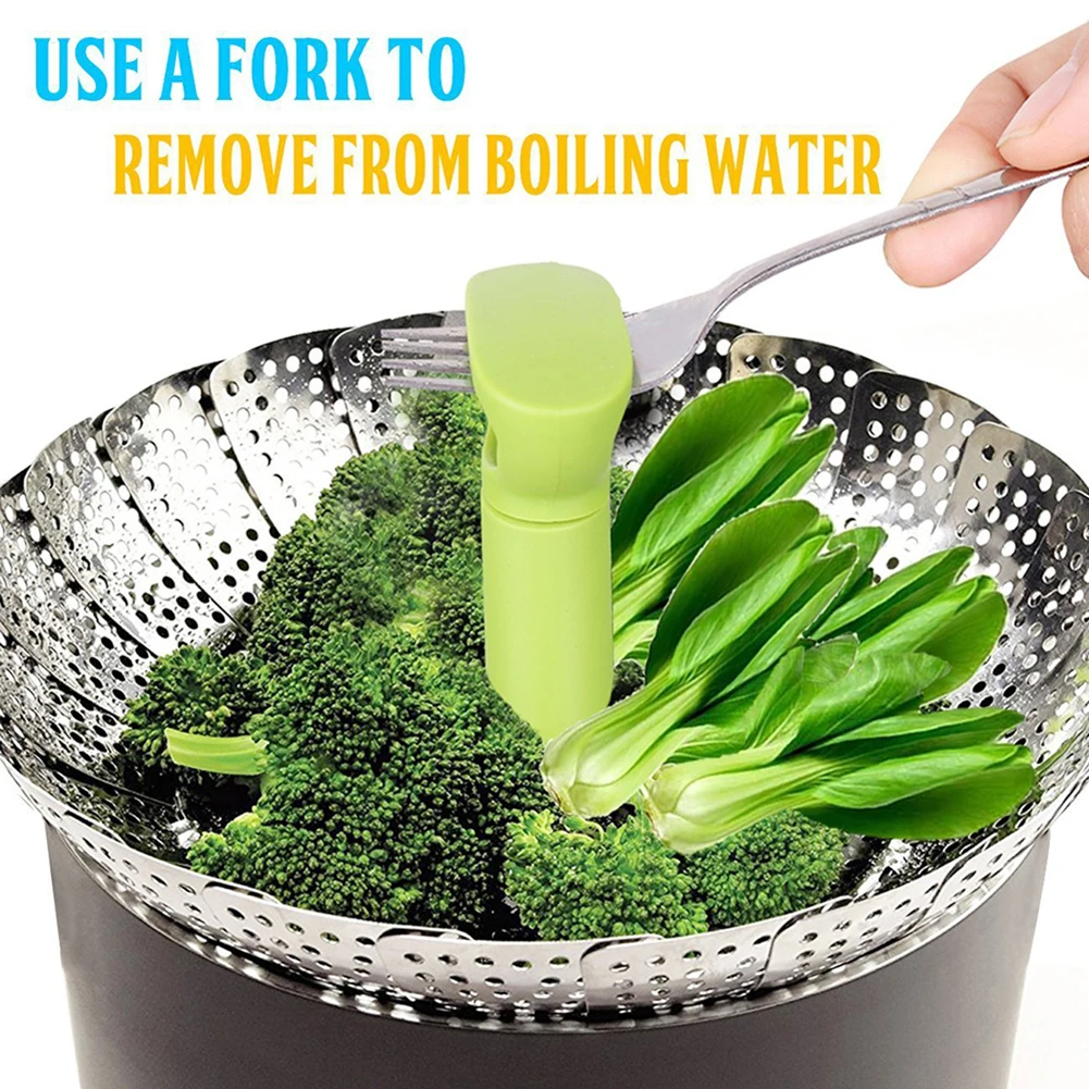 9/11 Inch Stainless Steel Steaming Basket Folding Mesh Food Vegetable Pot Steamer Expandable Kitchen Tool Basket Cooker Pot ware