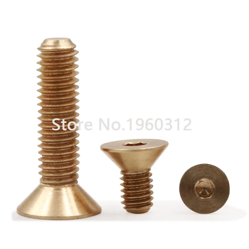 5-10pcs CNC m2 M2.5 M3 M4 M5*L Allen Key Head DIN7991 Brass Hex Socket Flat Countersunk Head Screw screws no copper bolts