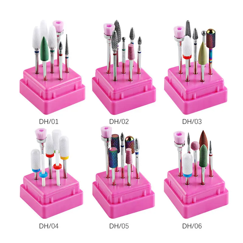 Combinato Nail Drill Bits Set Fresatura Cutter per Manicure Pedicure Nail Drill Macchina Accessori Unghie Artistiche Attrezzo Polacco Rimuovere