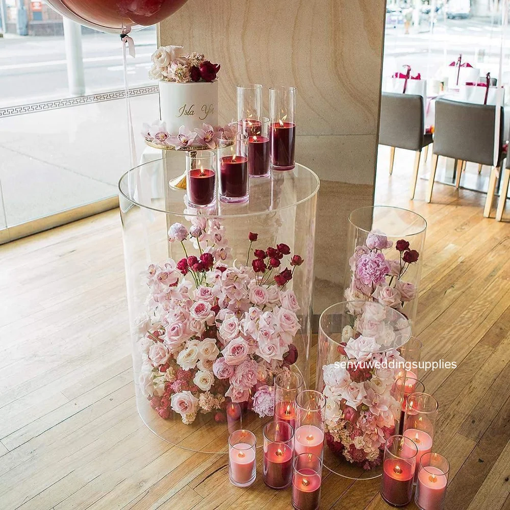 new style acrylic crystal decorative pillar wedding stage pillars for sale  senyu1690