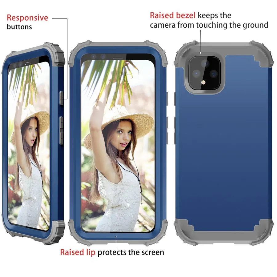 For Pixel 4 Cases,Heavy Duty Hybrid Sturdy Armor Defender High Impact Shockproof Protective Case For Google Pixel 4 XL Cover