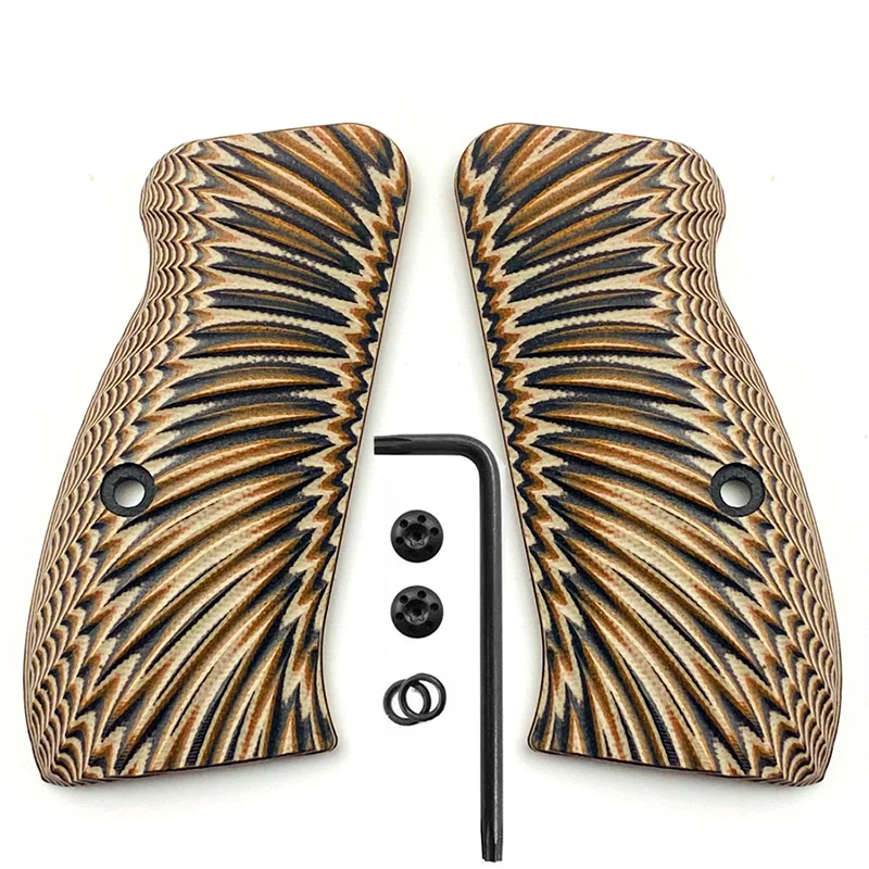 Imagem -05 - Punhos Personalizados para Apertos de Arma Textura Sunburst Parafusos Incluídos G10 Cz75 Compacto cz P01p100c100t100pcrcz 75 d Apertos Par