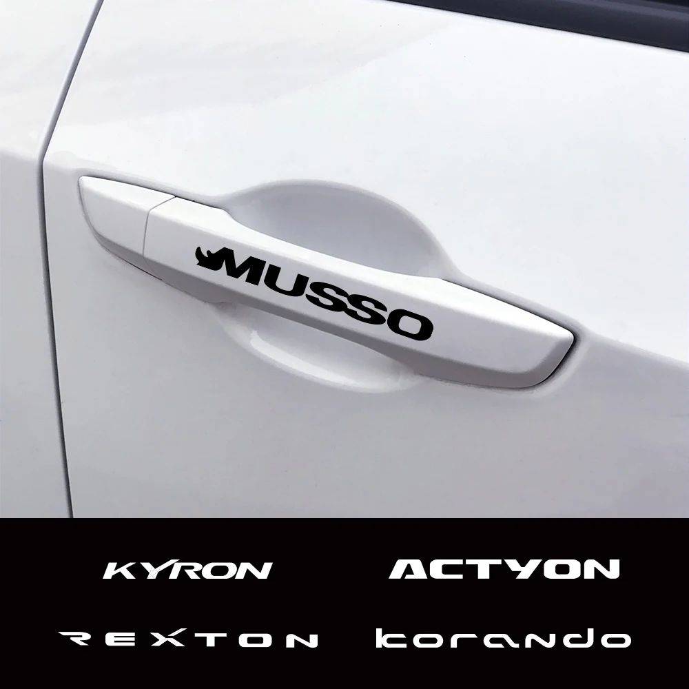 For SsangYong Korando Rexton Tivoli Actyon Kyron Musso Auto Exterior Styling Accessories Car Door Handle Reflective Stickers