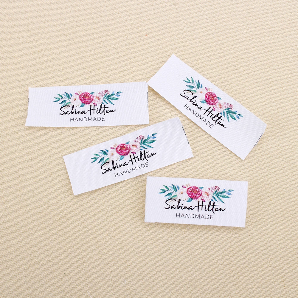 Custom Clothing Labels - Brand Tags , Organic Cotton Ribbon Labels,  Logo or Text, Handmade, Printing Labels, Boutique  (MD3105)