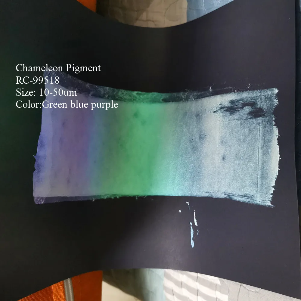 Chameleon Pearl Effect Pigment Powder Paint, Color Shift with Viewing Different Angle RC- 99518 for Cosmetics, Auto Paints