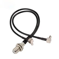 3G/4G Antenna Extension Cable F Female to 2x TS9 Male Right Angle Cable Y Type TS9 F Splitter Combiner RG174 Jumper Pigtail 15CM