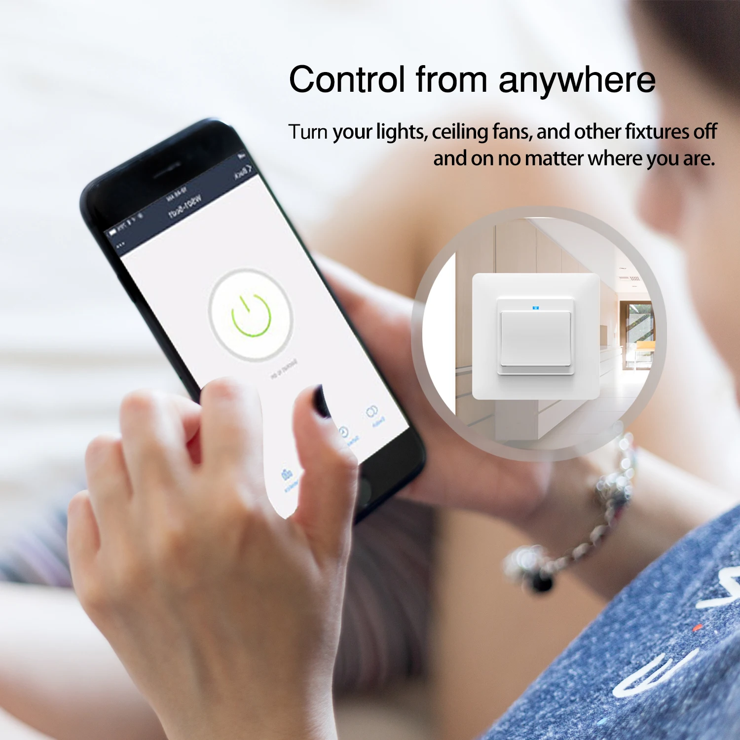 Tuya Smart WiFi Wall Outlet & Light Switch 2 In 1 Wireless Remote Control EU standard Alexa Google Home Compatible Smart Home