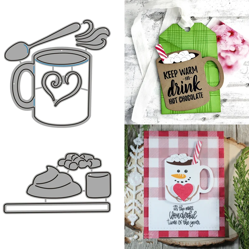 

2021 AliliArts Metal Cutting Dies Coffee cup & cocoa diy Scrapbooking Photo Album Decorative Embossing PaperCard Crafts Die