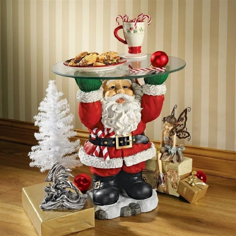 

Santa Snowman candy rack, fruit bowl, food tray, table, resin crafts, carving craft Christmas functional decorations