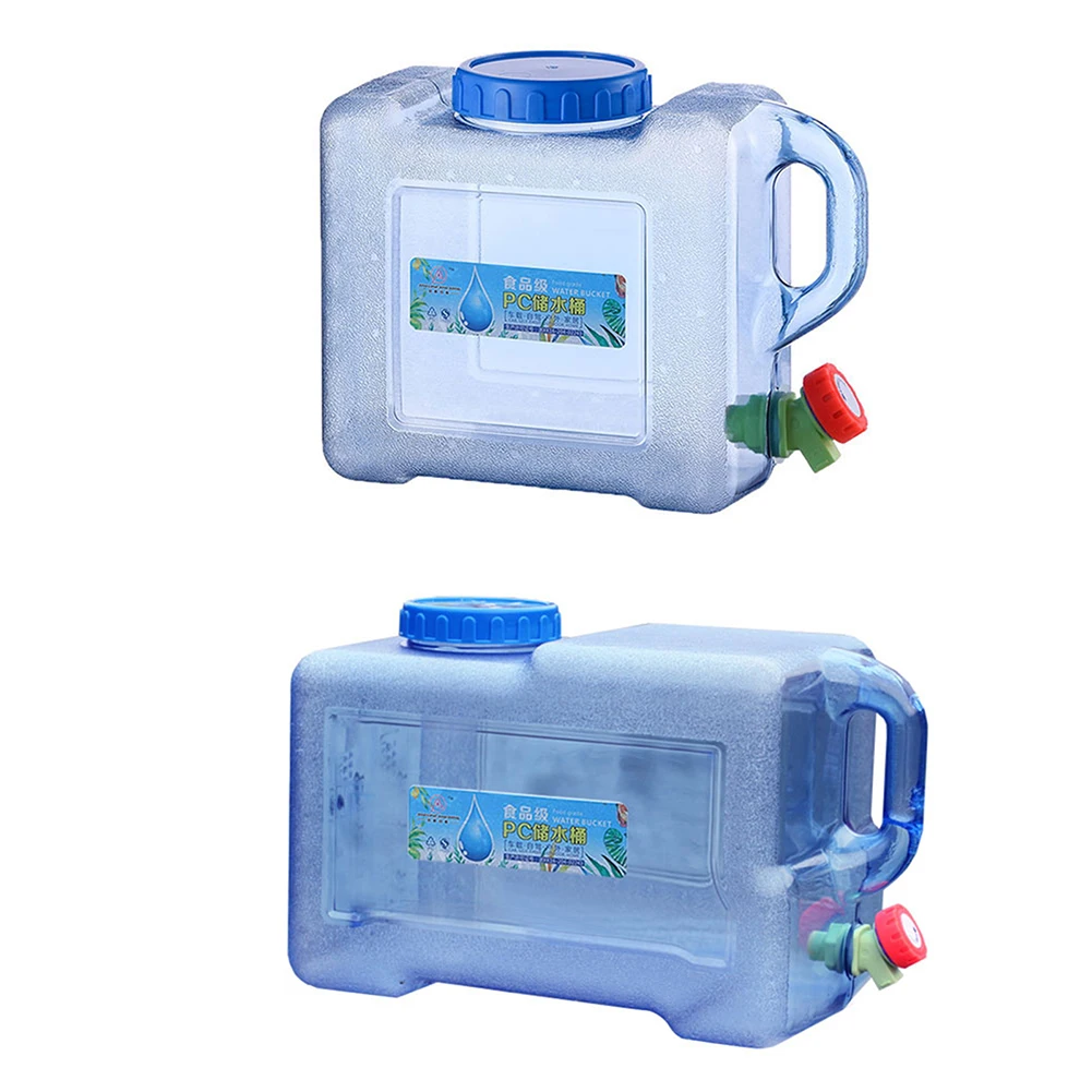 5/8/12L Self-driving Portable Water Tank Container with Faucet Car Driving Camping Hiking PC Thickened Water Bucket Container