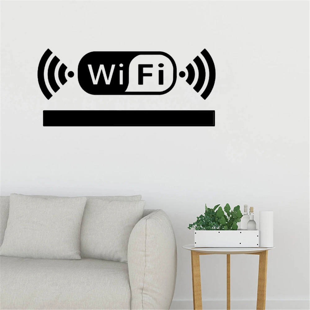 WIFI Sign 3D Acrylic Mirror Wall Stickers Rewritable Account and Password For Public Shope WIFI Signage