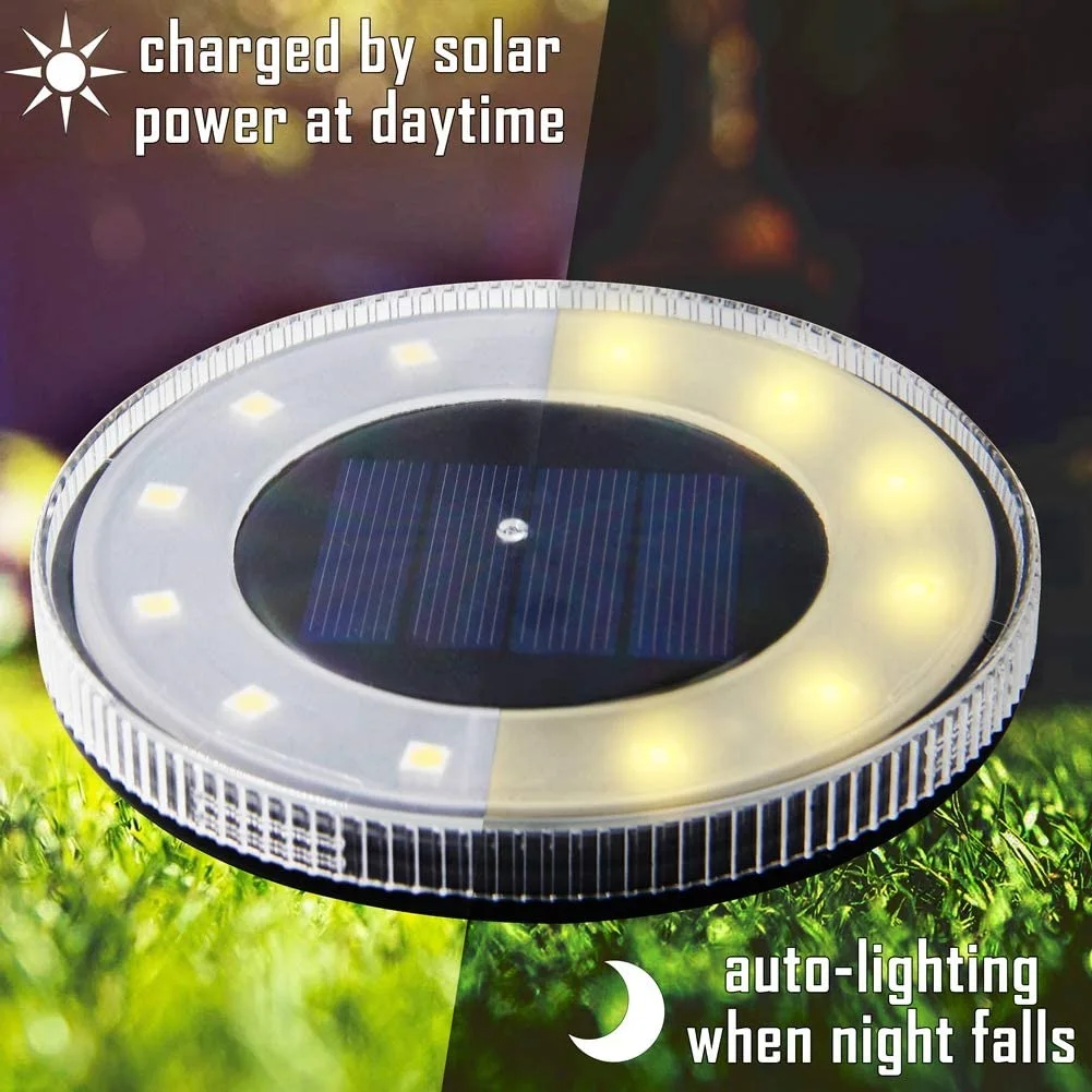 Upgrade Solar Ground Light LED Solar Garden Lights Outdoor Waterproof Solar Deck Lights for Landscape Lawn Pathway Yard